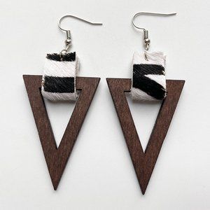 5/$35 BUNDLE DEAL Zebra Print Wood Earrings